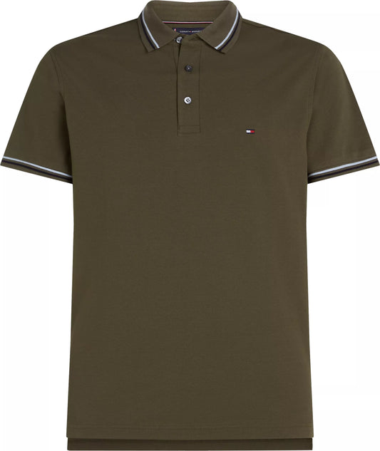 Tommy Hilfiger Slim Tipped Polo Shirt - Army Green