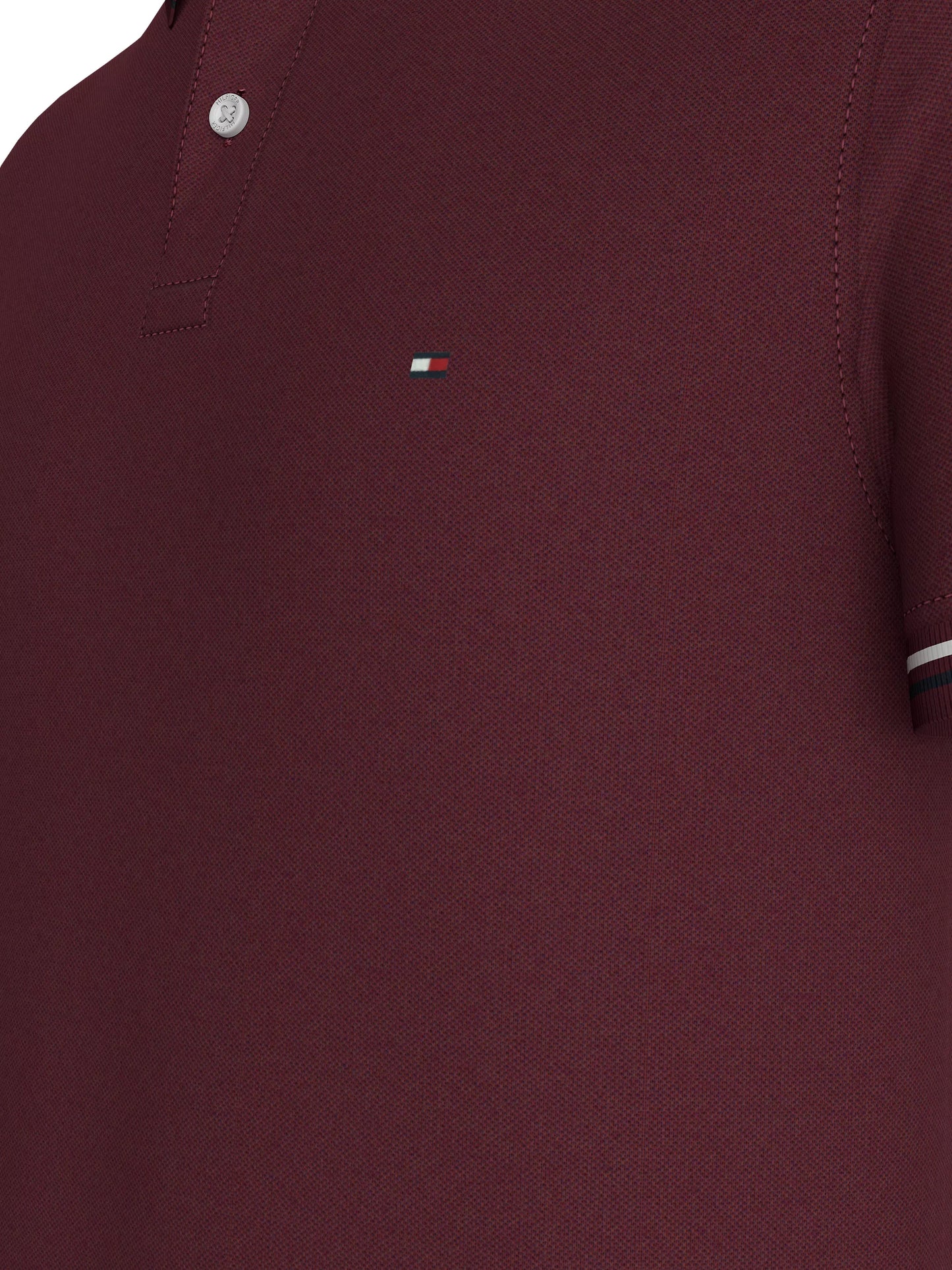 Tommy Hilfiger Tipped Slim Fit Polo - Deep rouge