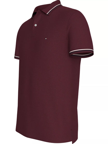 Tommy Hilfiger Tipped Slim Fit Polo - Deep rouge