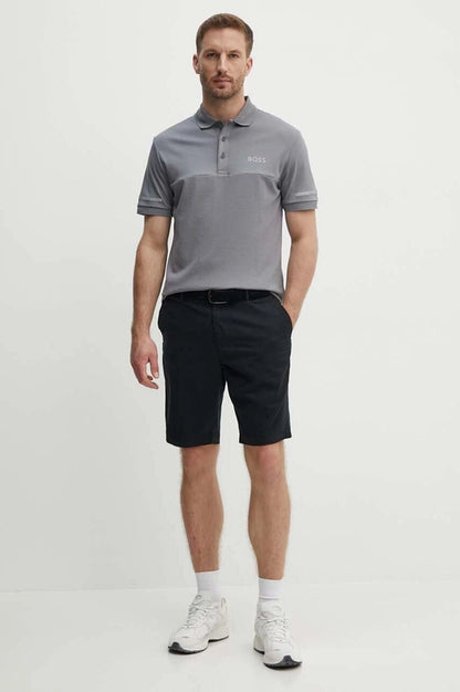 Hugo Boss Paddy Mirror Jersey Polo - Medium Grey