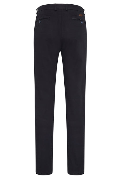 Bugatti Flat-front Trousers With High Cotton Content - Navy