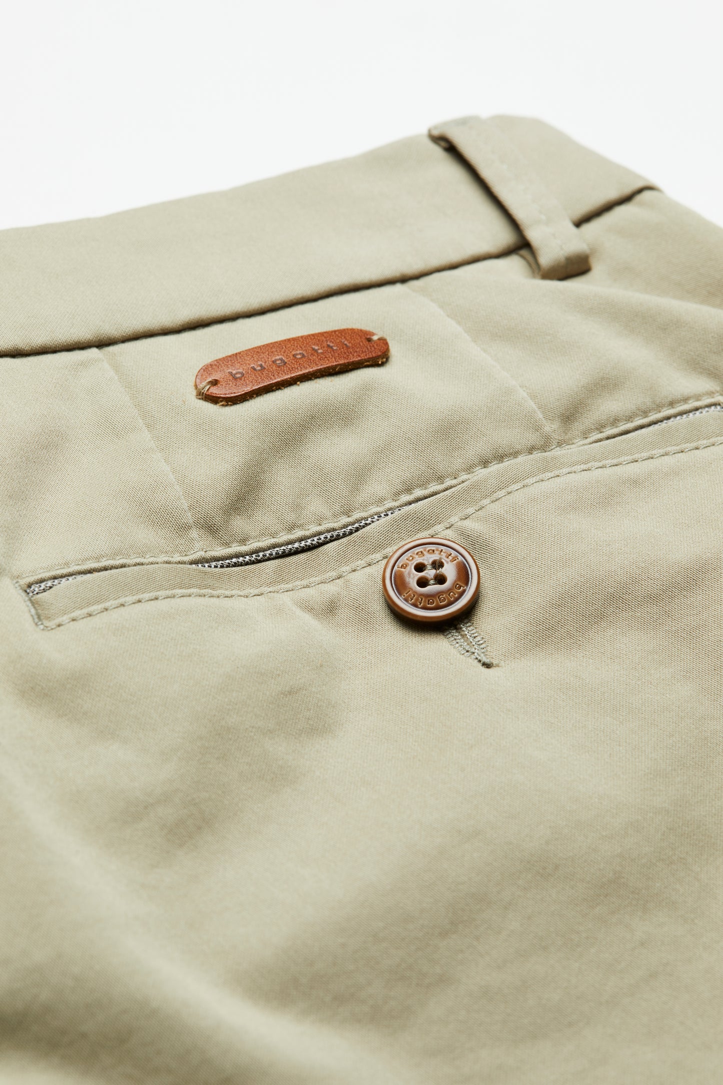 Bugatti Flat-front Trousers With high cotton content - Beige