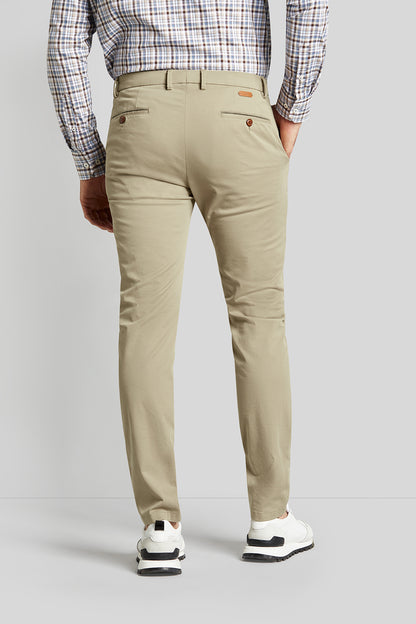 Bugatti Flat-front Trousers With high cotton content - Beige