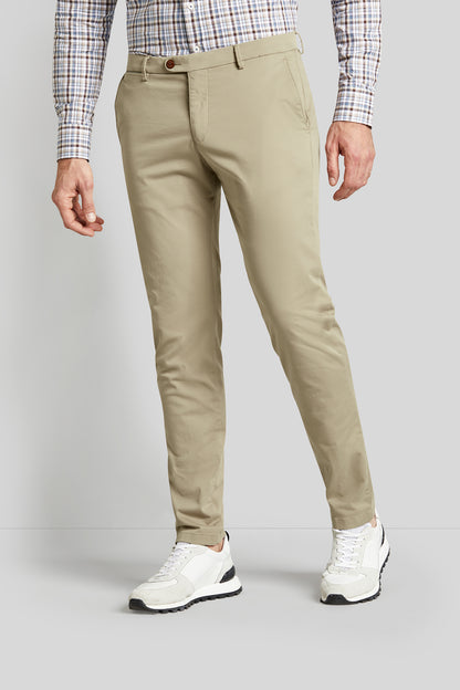 Bugatti Flat-front Trousers With high cotton content - Beige