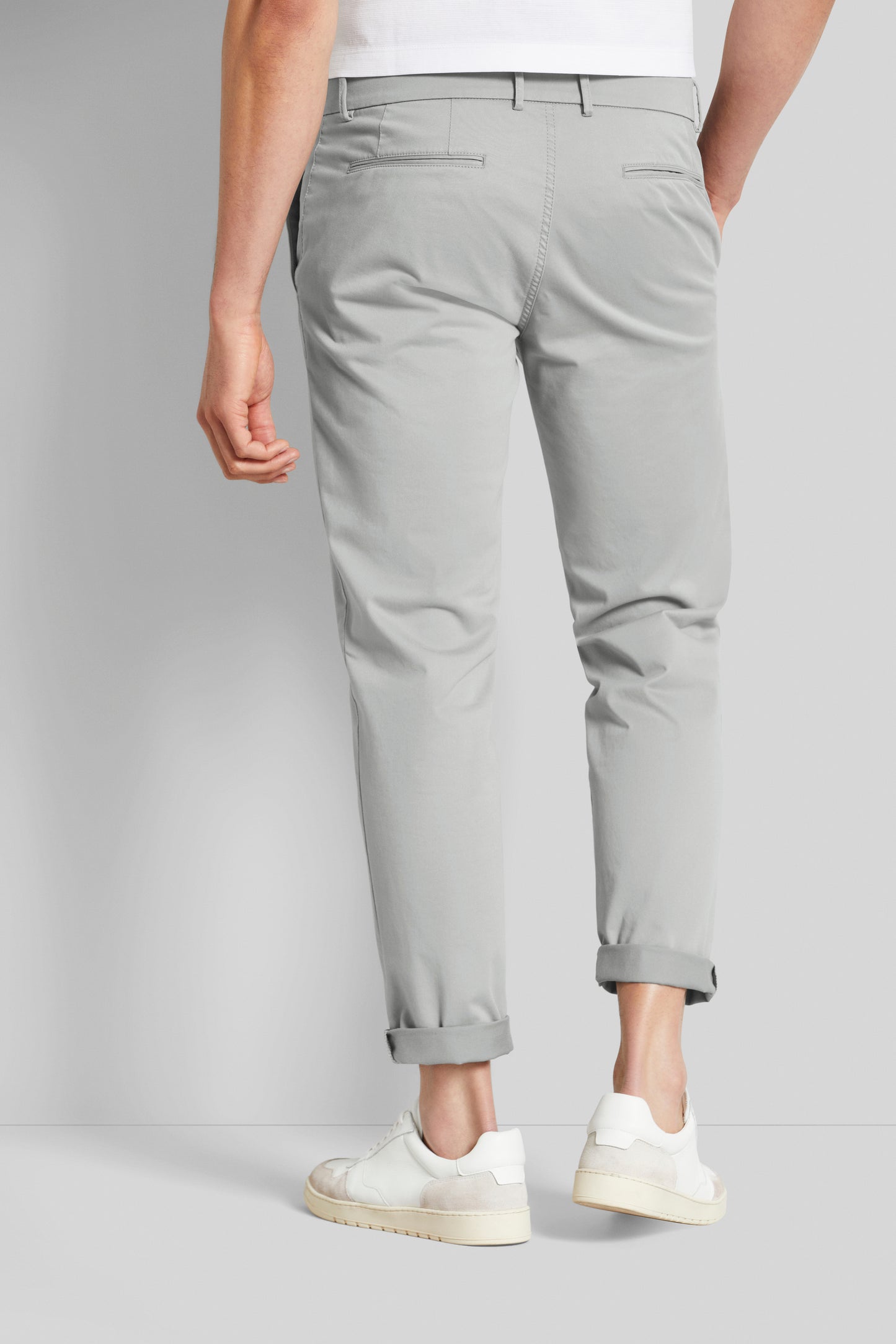 Bugatti Stretch Cotton Chinos 56373A - Light Grey