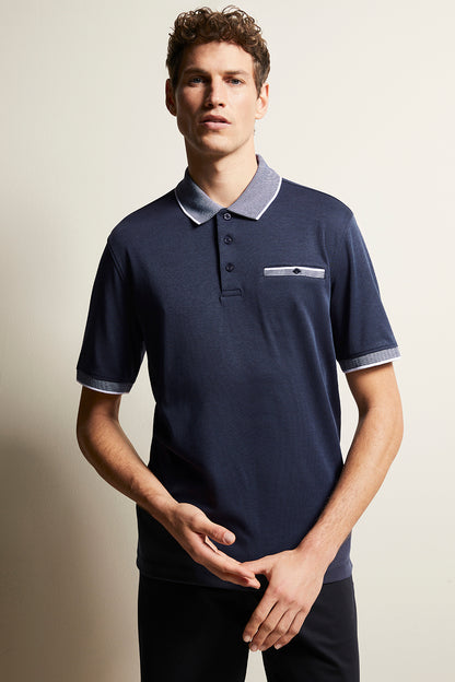 Bugatti Polo shirt 1:2 sleeve - Navy