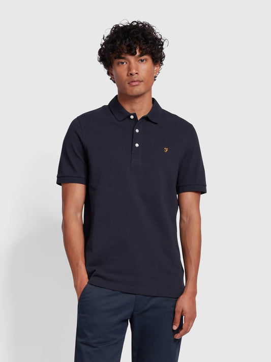 Farah Blanes Organic Cotton Polo Shirt - True Navy