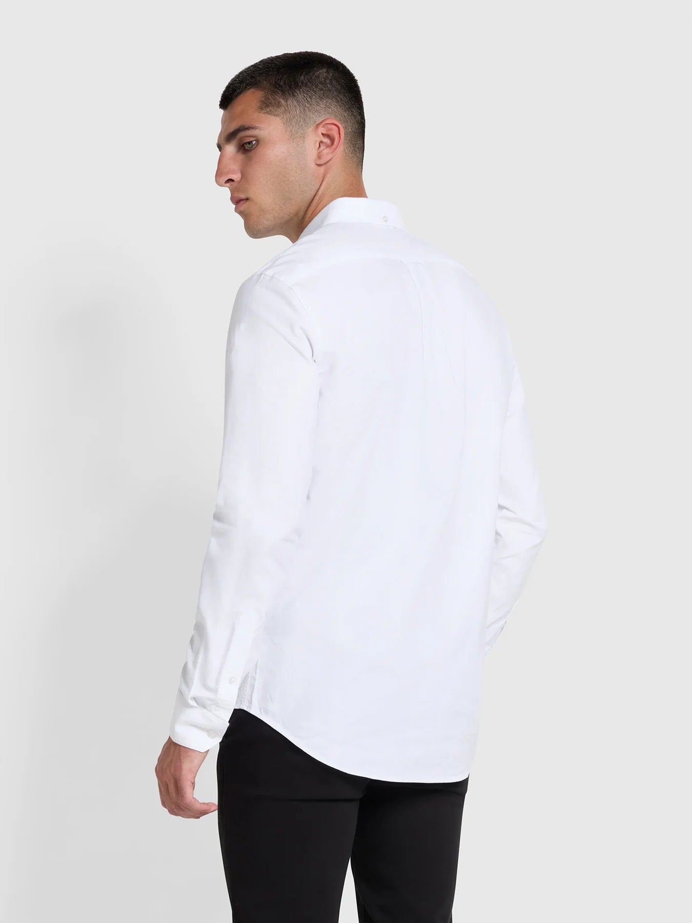 Farah Brewer Slim Fit Organic Cotton Oxford Shirt - White