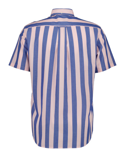 Gant Reg Poplin Parasol Stripe SS Shirt - Blushing Pink