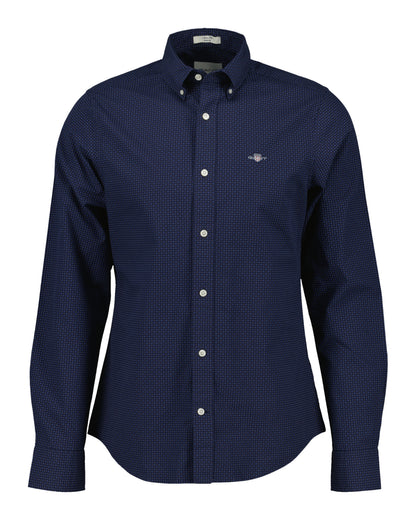 Gant Slim Micro Print Shir - Evening Blue