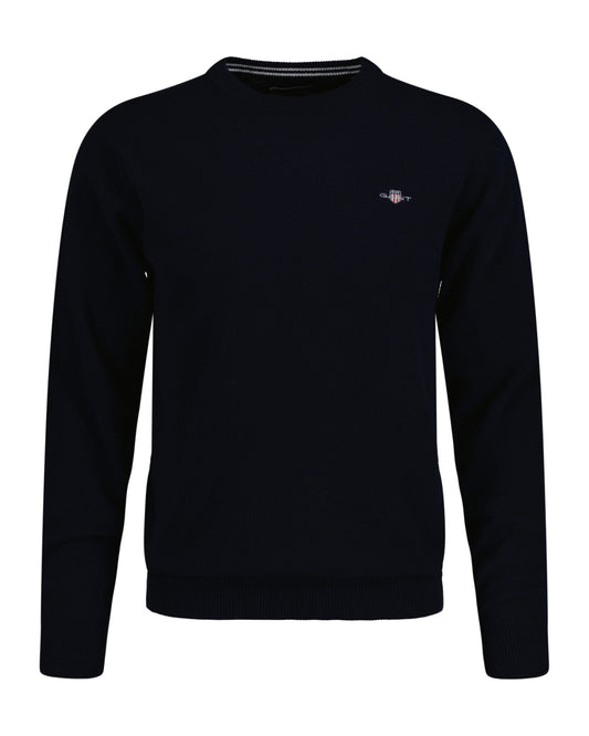 Gant Superfine Lambswool Crew Neck Sweater - Marine