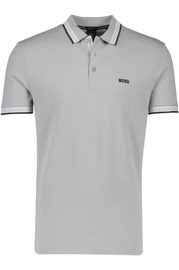 Hugo Boss Cotton-Piqué Polo Shirt With Contrast Logo - Light Grey