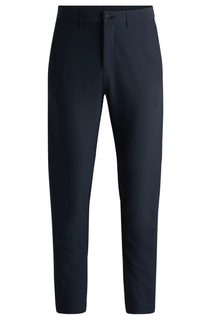 Hugo Boss Regular-fit Trousers In Water-repellent Stretch Fabric - Dark Blue