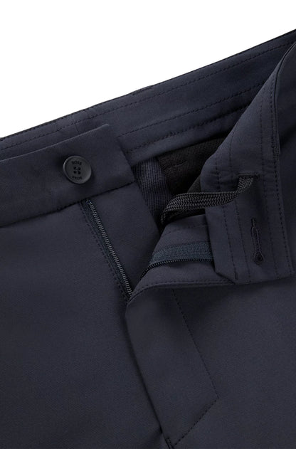 Hugo Boss Regular-fit Trousers In Water-repellent Stretch Fabric - Dark Blue