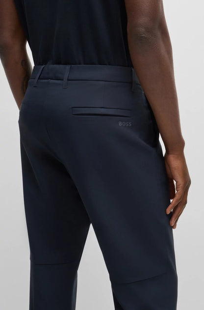 Hugo Boss Regular-fit Trousers In Water-repellent Stretch Fabric - Dark Blue