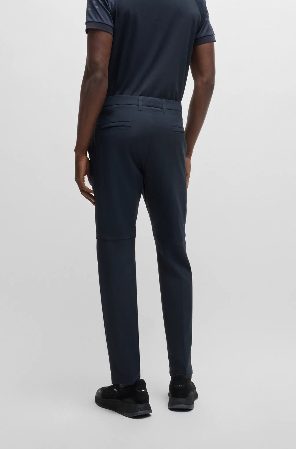 Hugo Boss Regular-fit Trousers In Water-repellent Stretch Fabric - Dark Blue