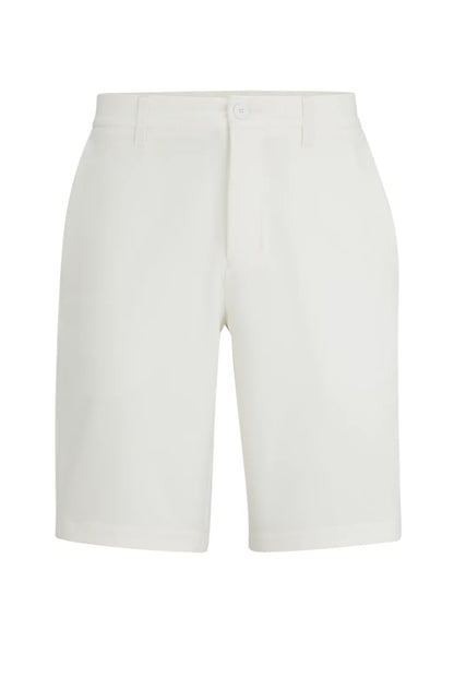 Hugo Boss Slim-fit Shorts In Easy-iron Four-way Stretch Fabric - White