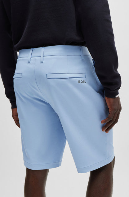 Hugo Boss Slim-fit shorts in easy-iron four-way stretch fabric - Open Blue