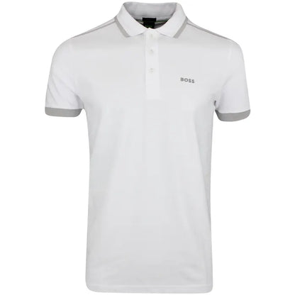 Hugo Boss Cotton-piqué Polo Shirt With Contrast Stripes And Logo - White