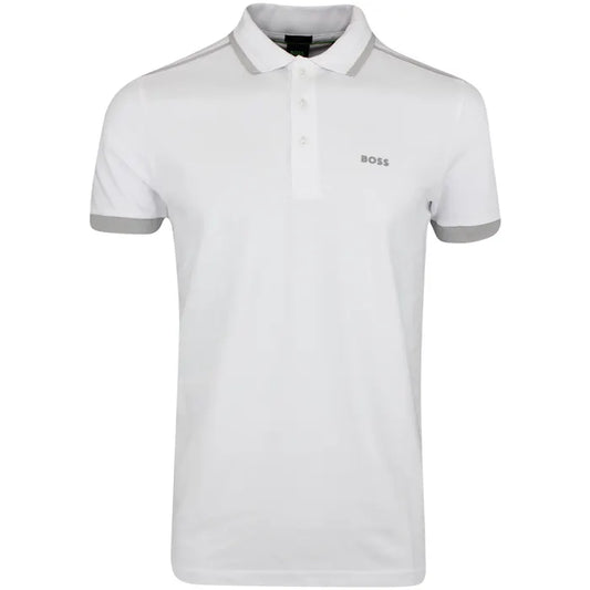 Hugo Boss Cotton-piqué Polo Shirt With Contrast Stripes And Logo - White