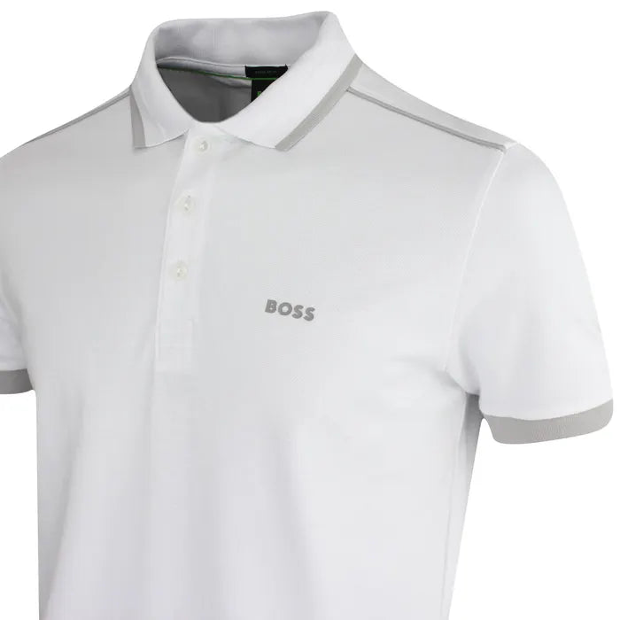 Hugo Boss Cotton-piqué Polo Shirt With Contrast Stripes And Logo - White