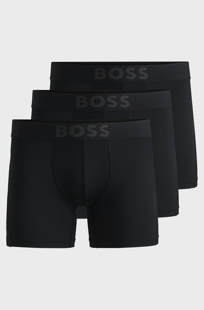 Hugo Boss Three-pack Of Stretch-mircofibre Boxer Briefs - Black