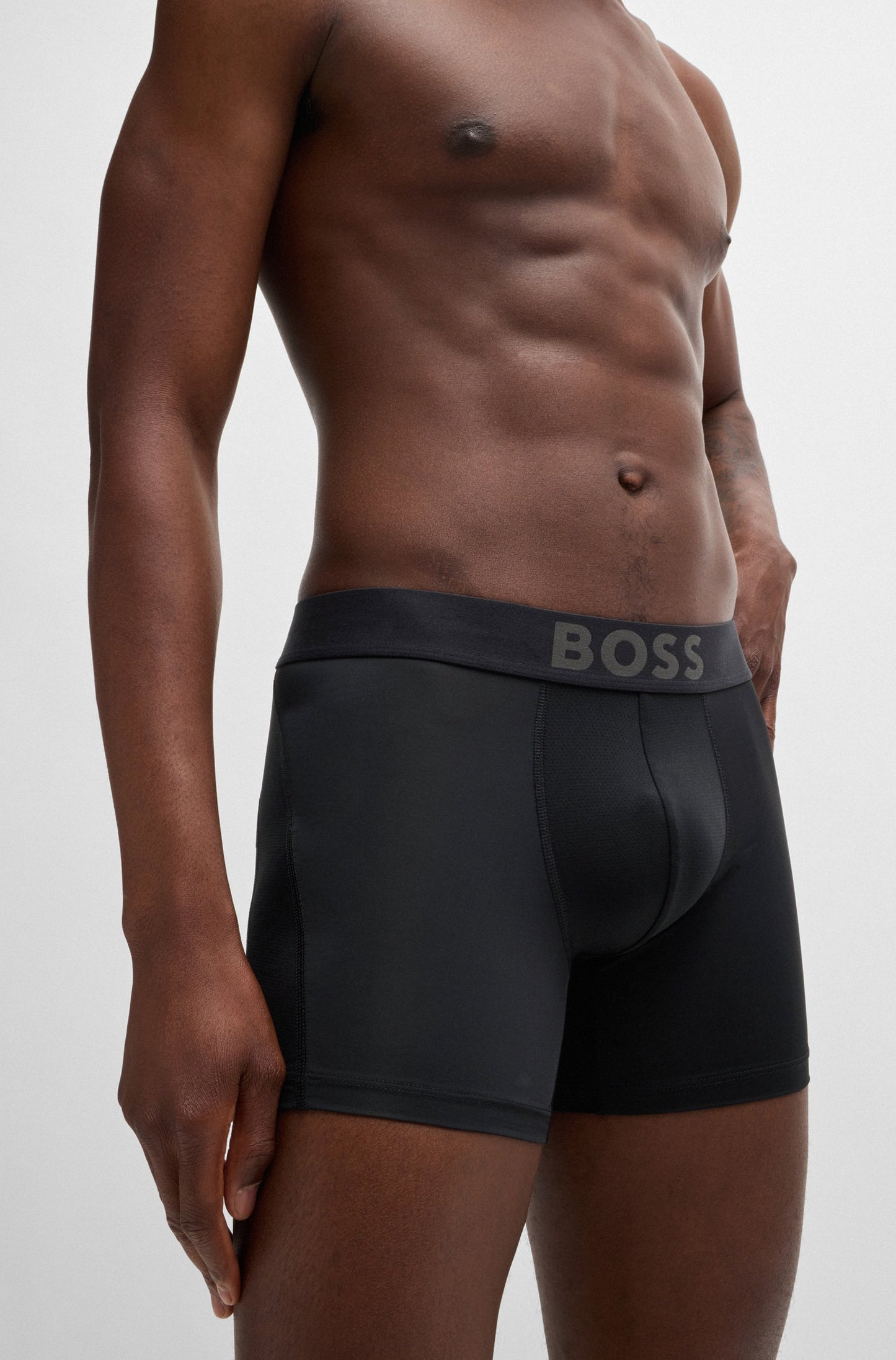 Hugo Boss Three-pack Of Stretch-mircofibre Boxer Briefs - Black