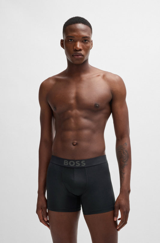 Hugo Boss Three-pack Of Stretch-mircofibre Boxer Briefs - Black