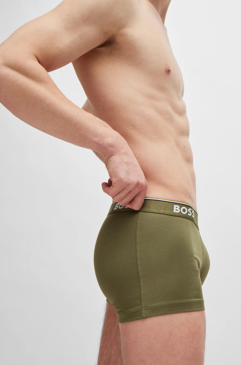 Hugo Boss Three-pack Of Stretch-cotton Trunks With Logo Waistbands