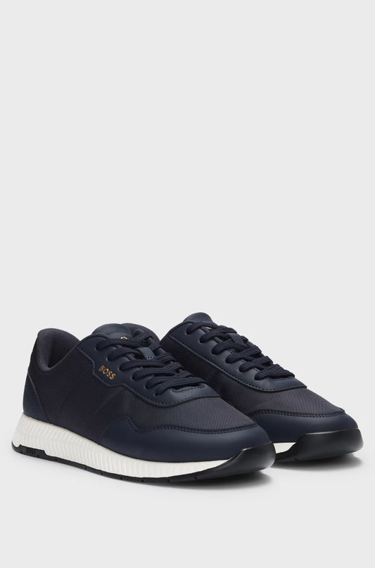 Hugo Boss Ttnm Evo Trainers With Ridged Outsole - Dark Blue