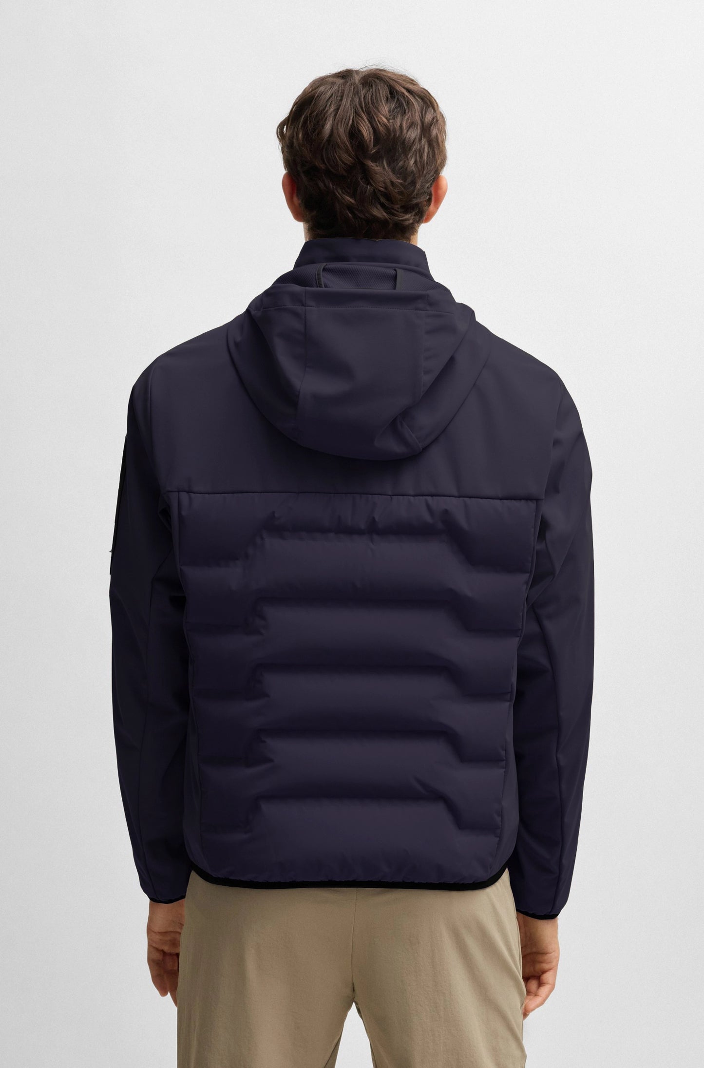 Hugo Boss Water-repellent Down Jacket With Lightweight Wadding - Dark Blue