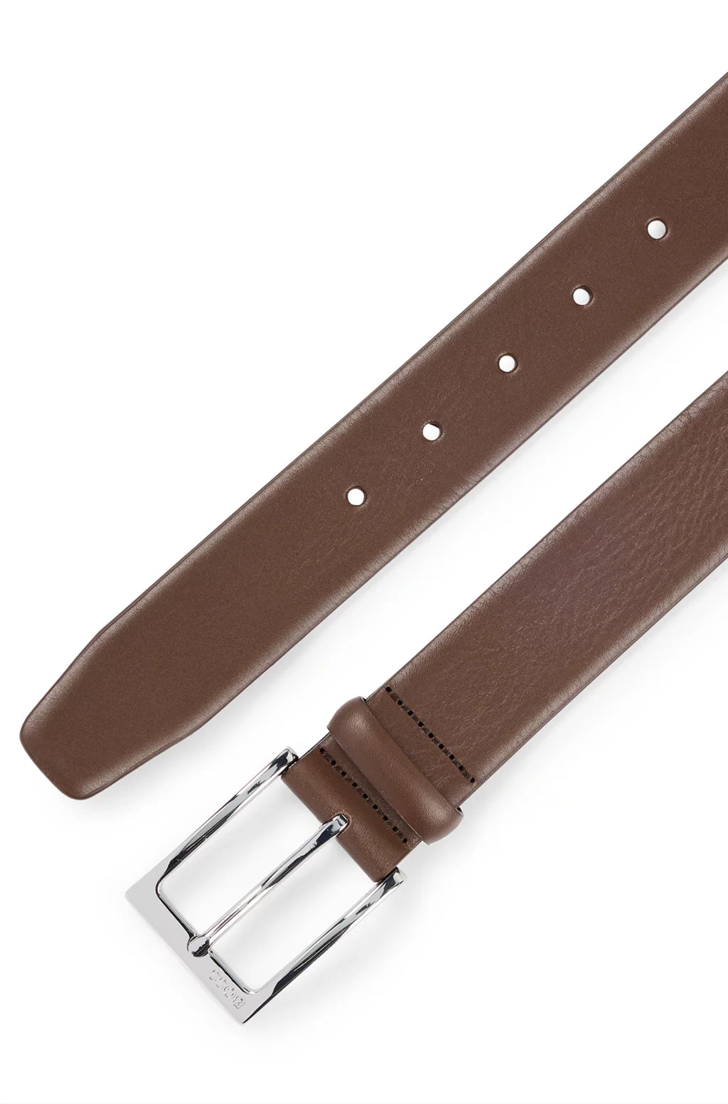 Hugo Boss Leather Belt With Silver-tone Pin Buckle - Brown