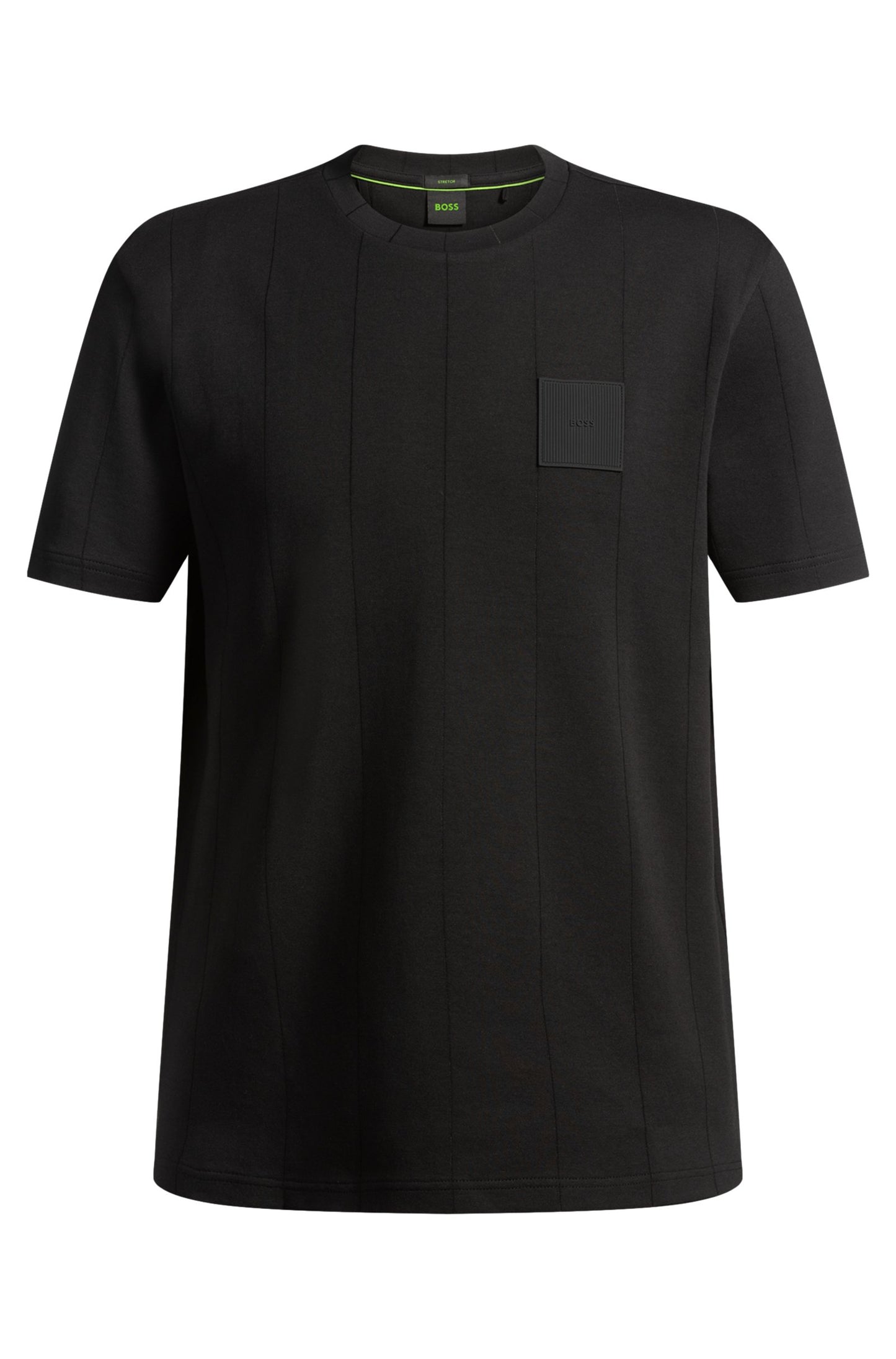 Hugo Boss T-shirt With Drop-needle Stitching - Black