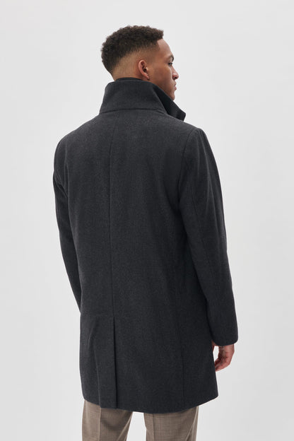 Matinique Harvey Wool Coat - Medium Grey Melange