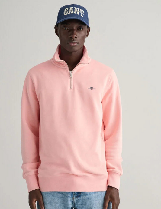 GANT Shield Half-Zip Sweatshirt - Bubblegum Pink