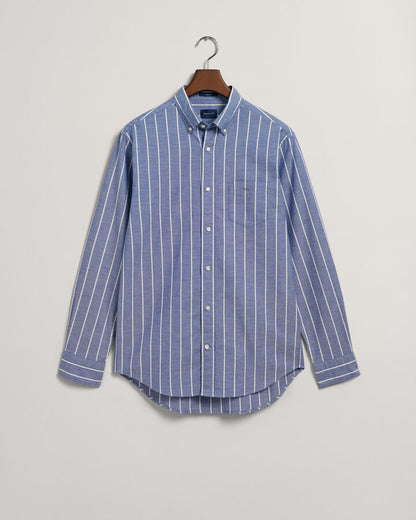 Gant Regular Fit Striped Oxford Shirt - College Blue