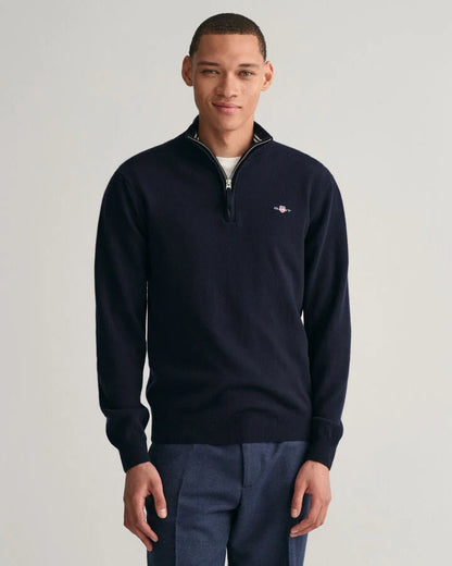 Gant Superfine Lambswool Half-Zip Sweater - Marine