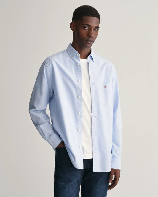 Gant Regular Fit Oxford Shirt - Light Blue