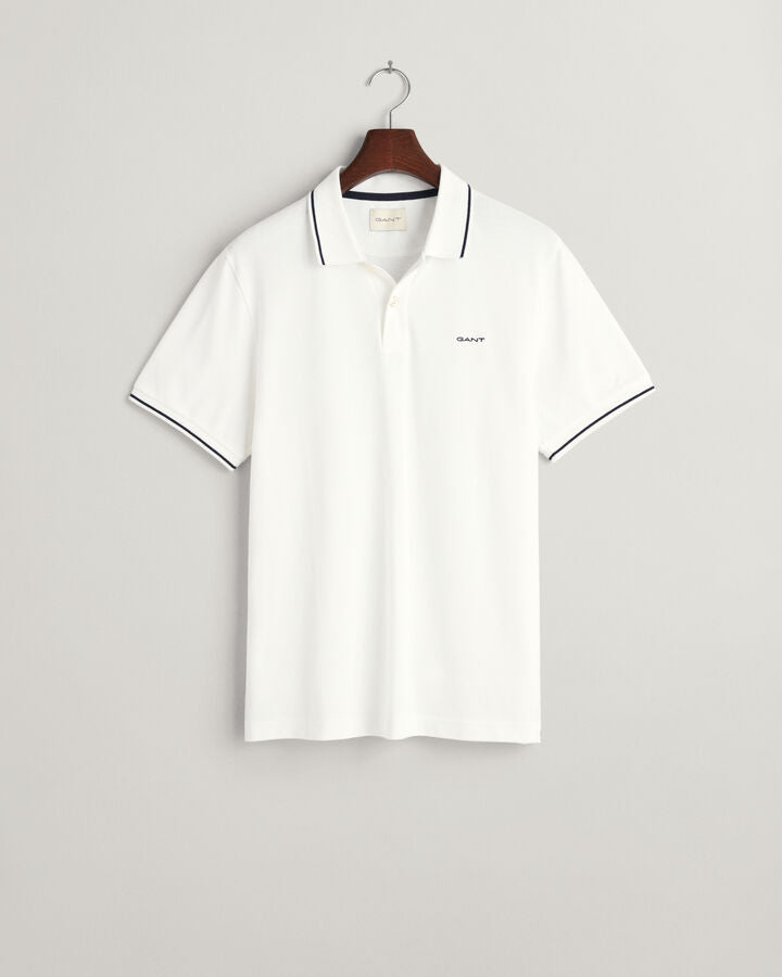 Gant Tipped Piqué Polo Shirt - White