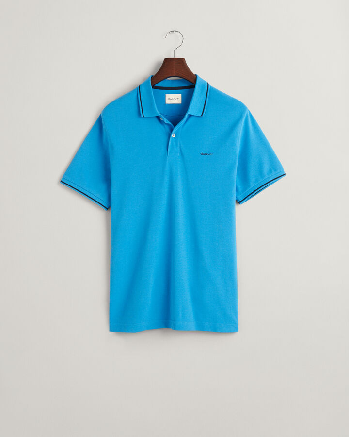 Gant Tipped Piqué Polo Shirt - Day Blue