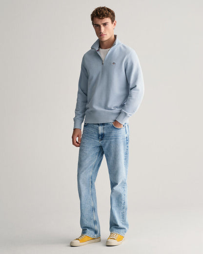 GANT Shield Half-Zip Sweatshirt - Dove Blue