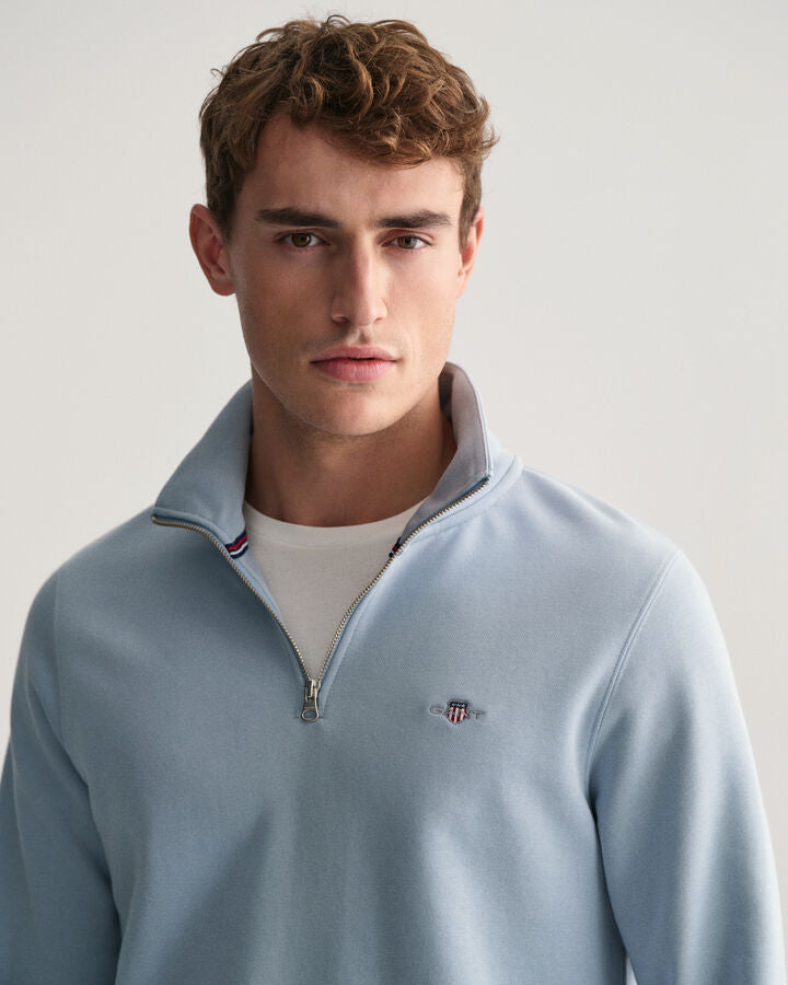 GANT Shield Half-Zip Sweatshirt - Dove Blue