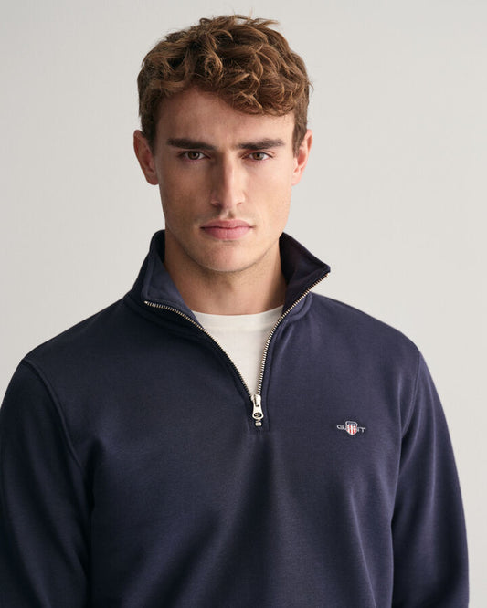 GANT Shield Half-Zip Sweatshirt - Evening Blue