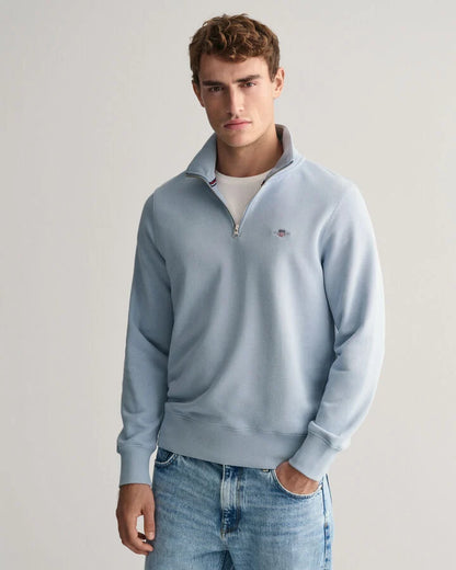 GANT Shield Half-Zip Sweatshirt - Dove Blue