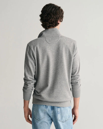 Gant Shield Half-Zip Sweatshirt - Grey Melange