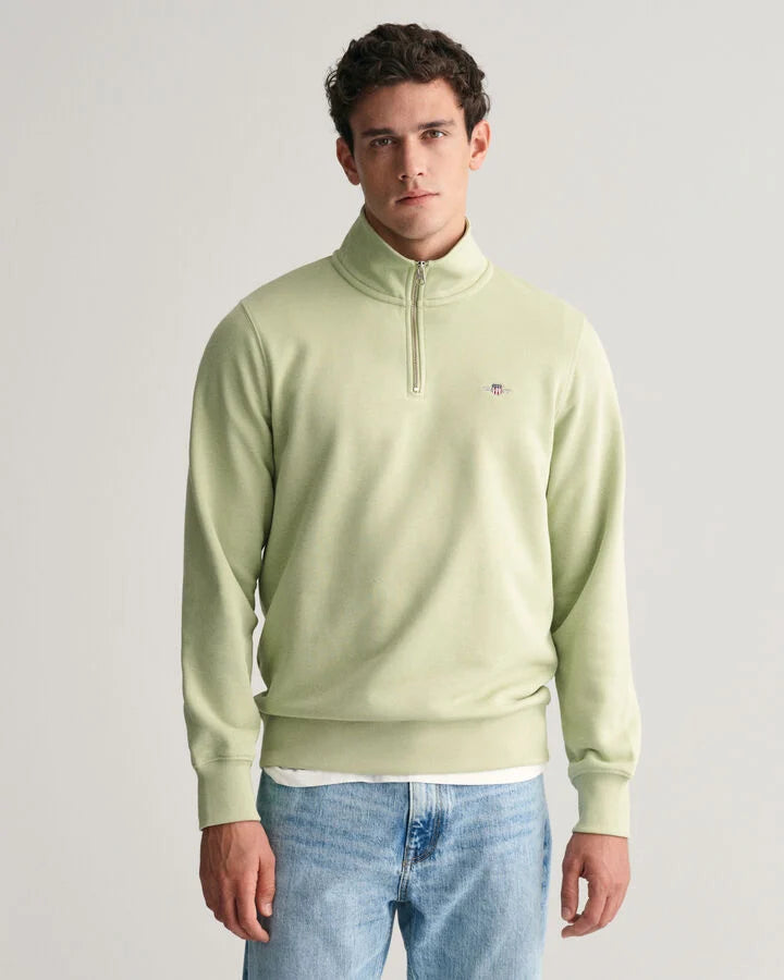 GANT Shield Half-Zip Sweatshirt - Milky Matcha