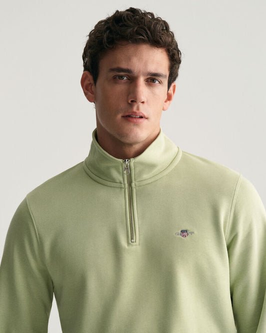 GANT Shield Half-Zip Sweatshirt - Milky Matcha