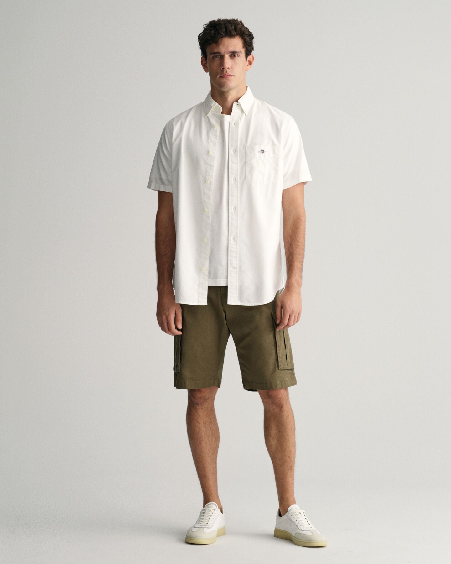 GANT Regular Fit Oxford Short Sleeve Shirt - White