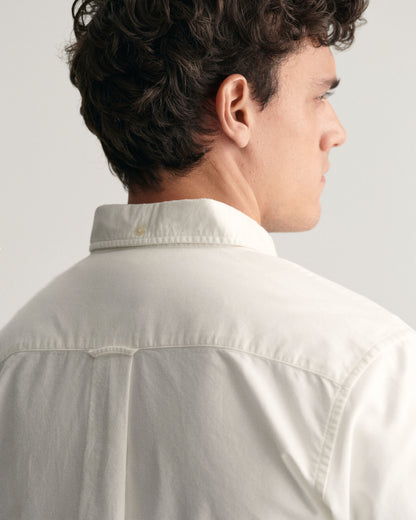 GANT Regular Fit Oxford Short Sleeve Shirt - White