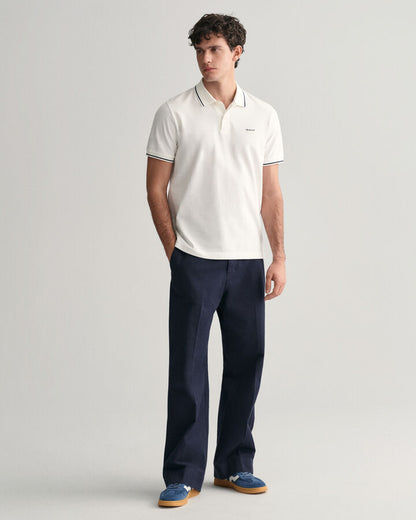 Gant Tipped Piqué Polo Shirt - White